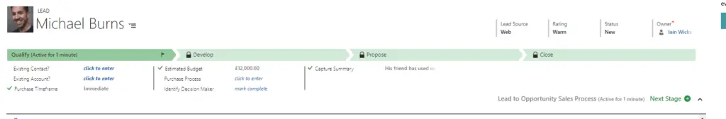 Repeatable sales process in Microsoft Dynamics 365