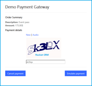 payment emulation page