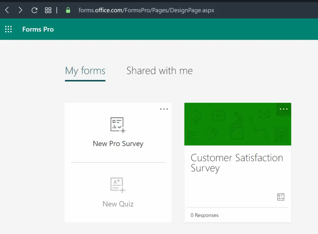 Forms Pro canvas