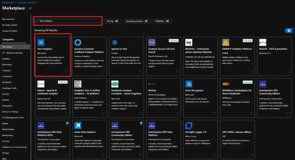 Azure Marketplace Search