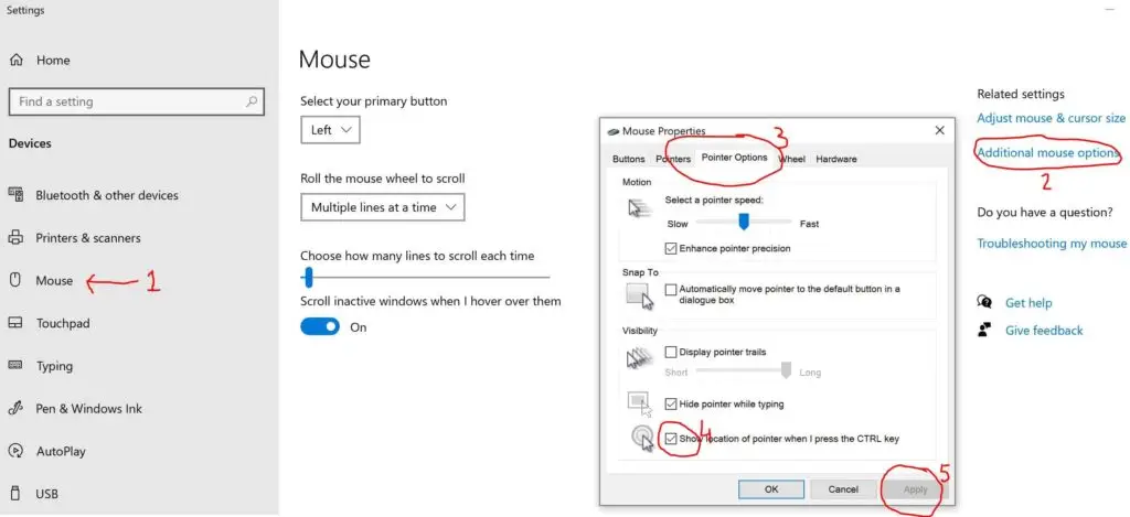 Cursor Settings in Windows