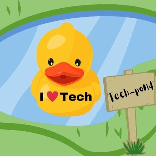 I love tech duck in pond