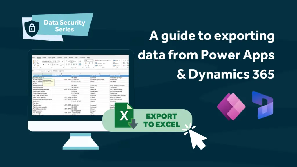 Illustration of excel export in a desktop screen