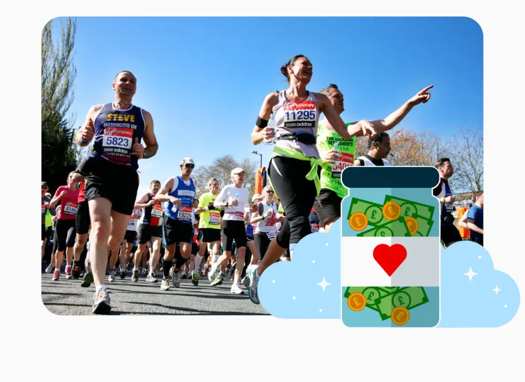Lots of runners on a sunny day